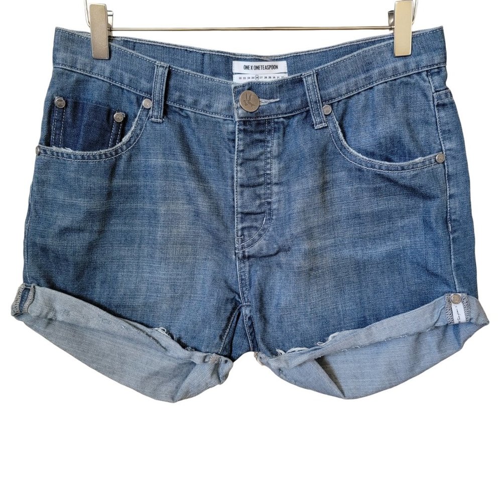 One X One Teaspoon Chargers Denim Jean Shorts - Picture 1 of 14